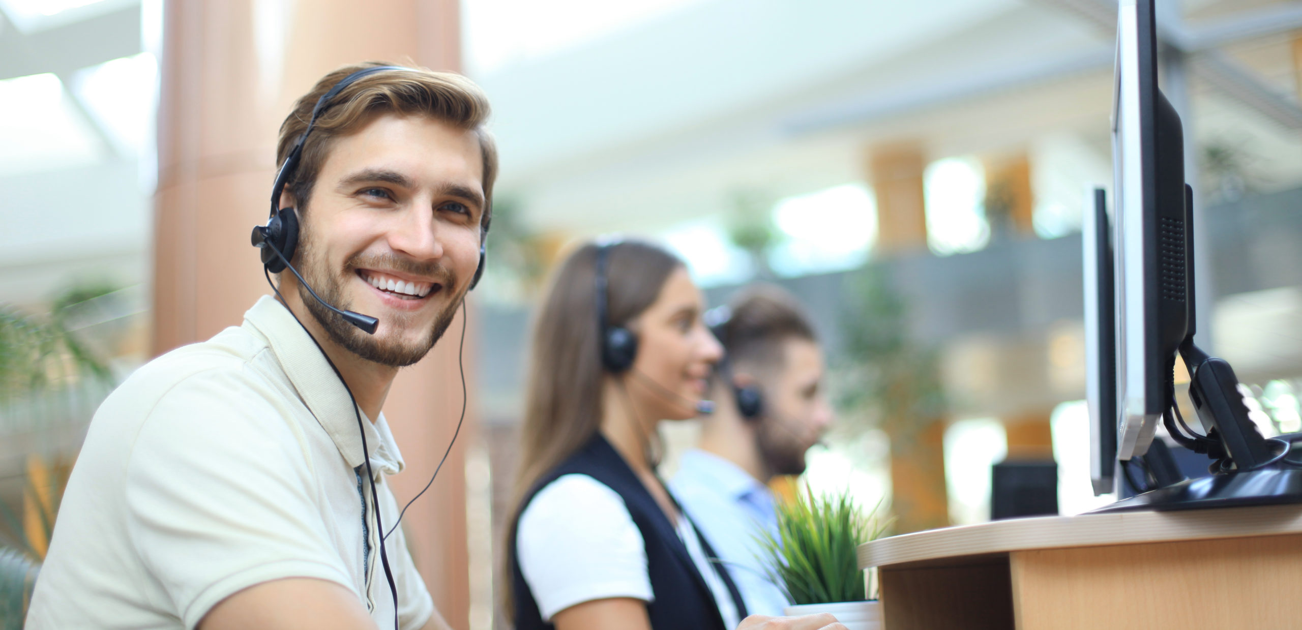 man on the phone smiling