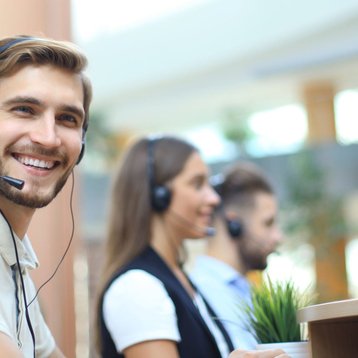 man on the phone smiling